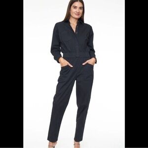 pistola Black Utility Button-Front Jumpsuit